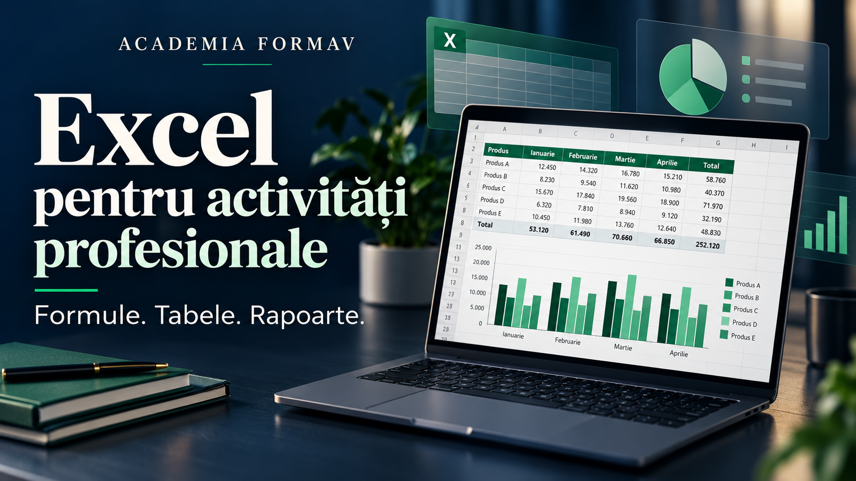 Excel pentru activități profesionale – formule, tabele și rapoarte