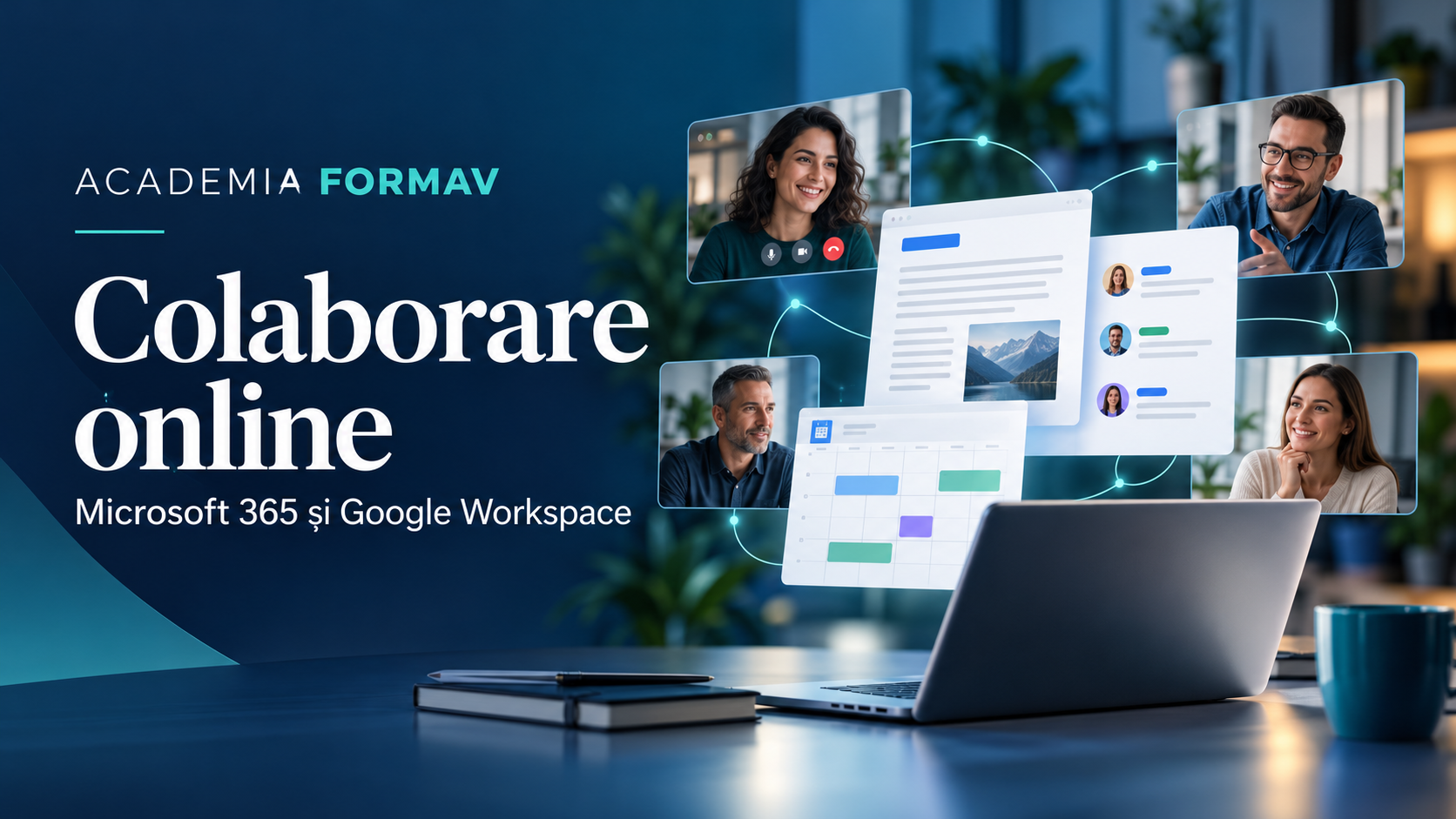 Colaborare online cu Microsoft 365 și Google Workspace
